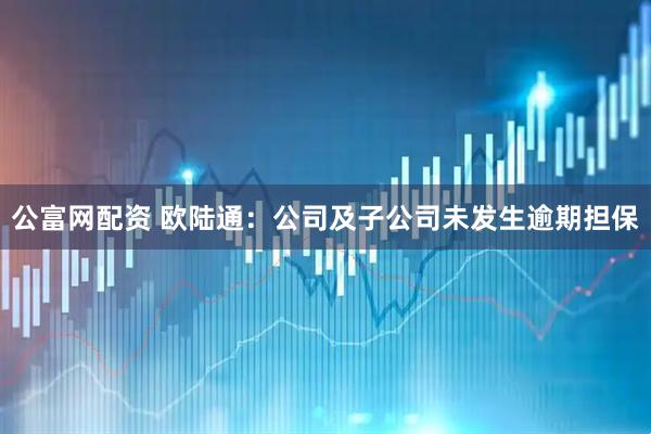 公富网配资 欧陆通：公司及子公司未发生逾期担保
